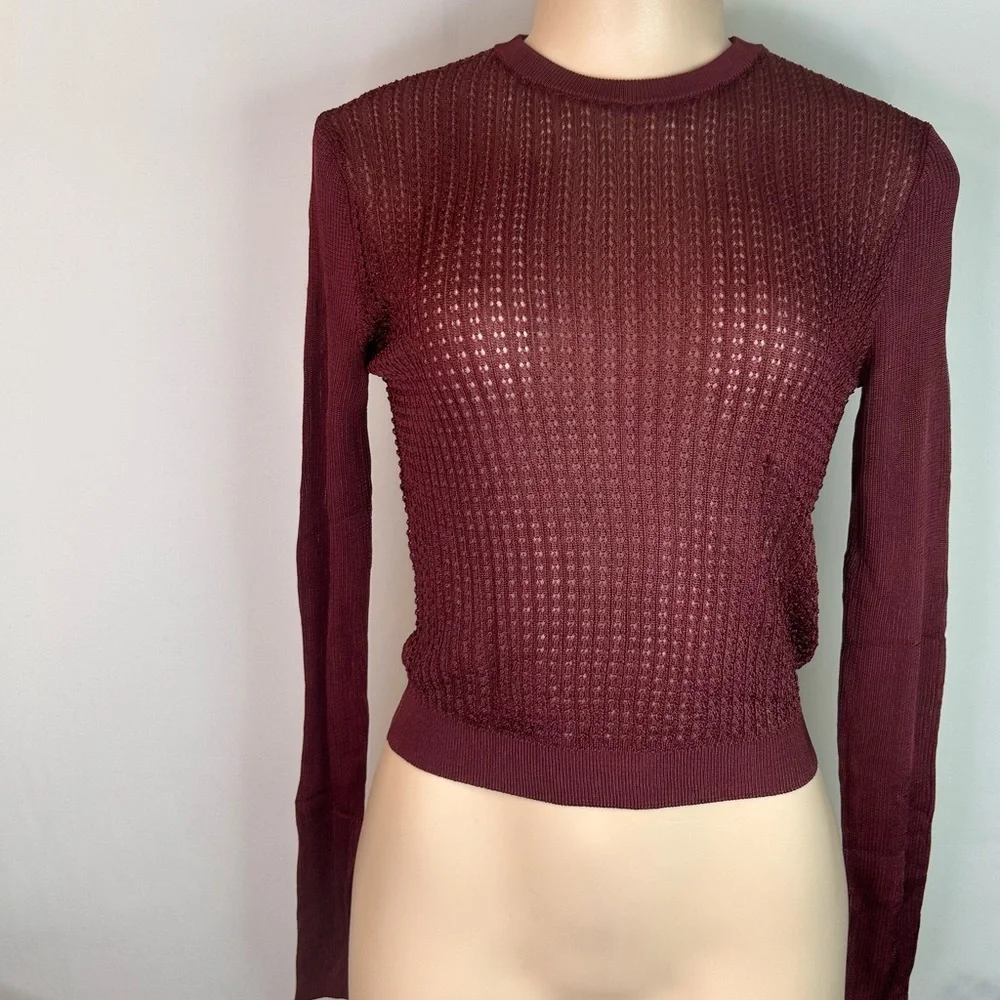 NWT FREE PEOPLE H20 CREW NECK PULLOVER SWEATER TOP RAW GARNET. XS